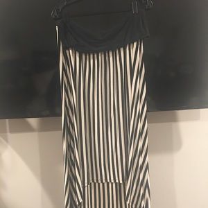SOLD! High low black and white striped skirt